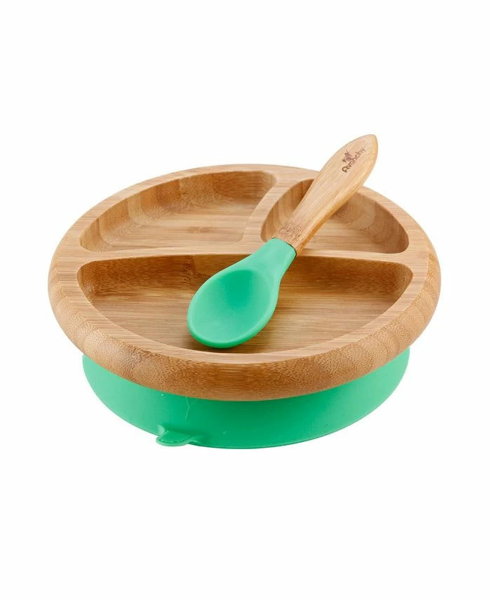 Avanchy Baby Boys And Girls Bamboo Plate And Spoon Set