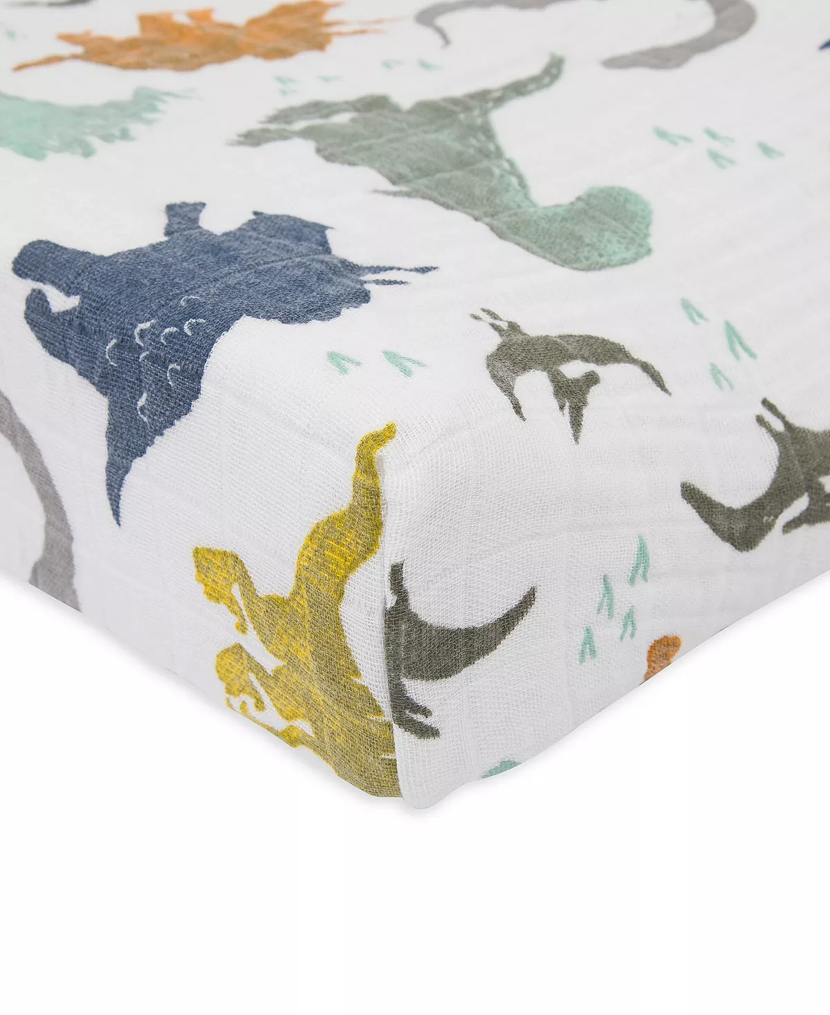 Little Unicorn Dino Friends Cotton Muslin Changing Pad Cover - Image 2