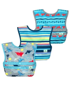 Green Sprouts Baby Boys And Girls Snap Go Easy-Wear Bibs, Pack Of 3