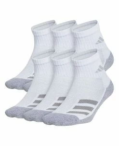 ADIDAS Big Boys Cushioned Angle Stripe Quarter Sock Pack Of 6