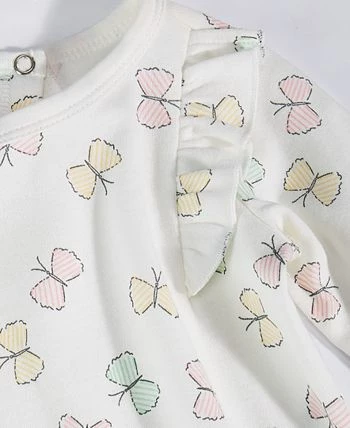 First Impressions Baby Girls Cotton Butterfly Ruffle Footie And Headband, 2 Piece Set, Created For Macy's - Image 2