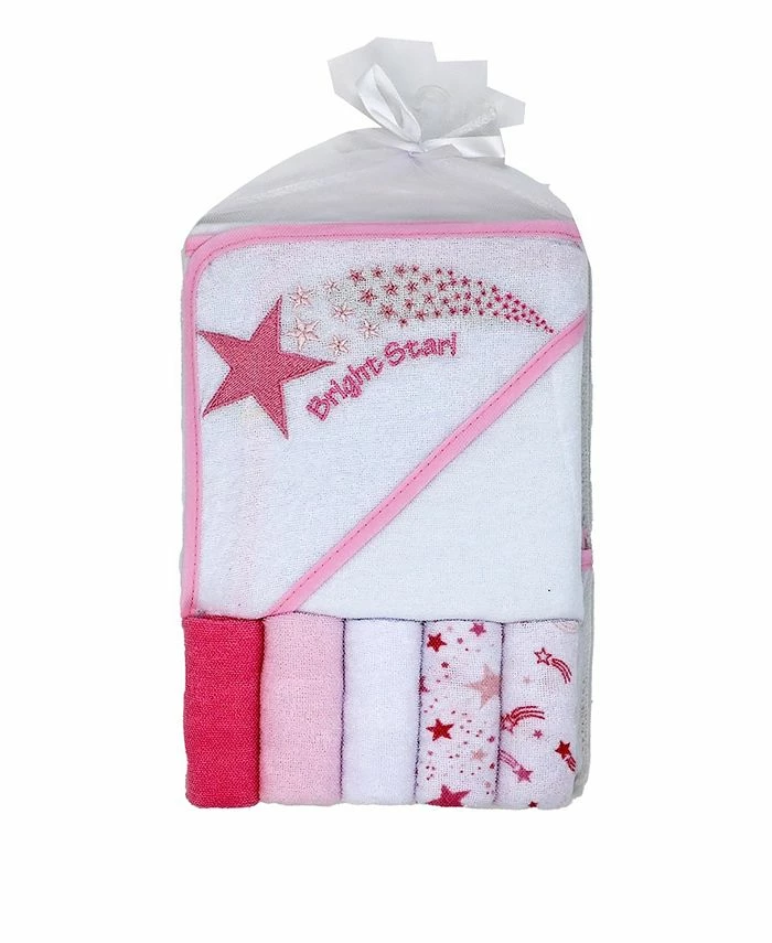 Amor Bebe Aby Girls Bath Towel And Washcloth, 6 Piece Set