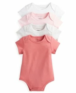 First Impressions Baby Girls 4-Pk. Apple Blossom Bodysuits, Created For Macy's