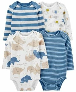 Carter's™ Baby Boys Long Sleeved Cotton Bodysuits, Pack Of 4