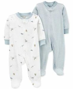 Carter's™ Baby Boys Dog Print Zip Up Footed Coveralls, Pack Of 2