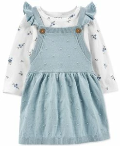 Carter's™ Baby Girls Floral Print Long Sleeve T Shirt And Skirtall, 2 Piece Set