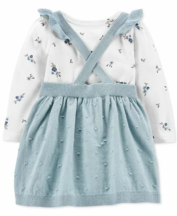 Carter's™ Baby Girls Floral Print Long Sleeve T Shirt And Skirtall, 2 Piece Set - Image 2