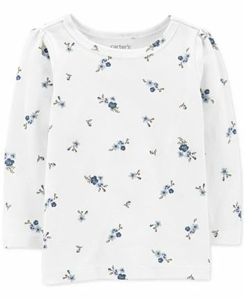 Carter's™ Baby Girls Floral Print Long Sleeve T Shirt And Skirtall, 2 Piece Set - Image 3