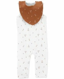 Carter's™ Baby Boys And Baby Girls Printed Jumpsuit And Bib, 2 Piece Set