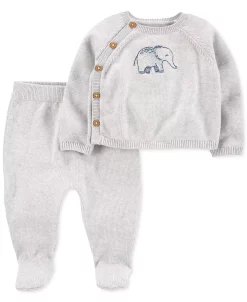 Carter's™ Baby Boys Or Baby Girls Elephant Sweater And Footed Pants, 2 Piece Set