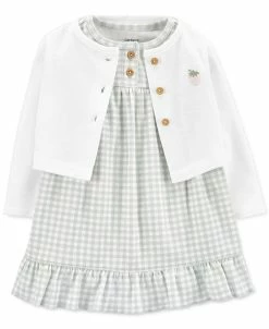 Carter's™ Baby Girls Bodysuit Dress And Cardigan, 2 Piece Set