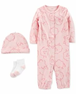 Carter's™ Baby Girls Take Me Home Gown With Hat And Socks, 3 Piece Set