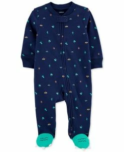 Carter's™ Baby Boys Navy Dinosaur Zip Front Cotton Sleep And Play