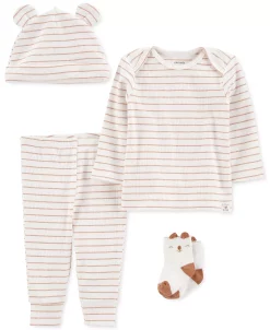Carter's™ Baby Boys Or Baby Girls Striped Little Bear Outfit, 4 Piece Set