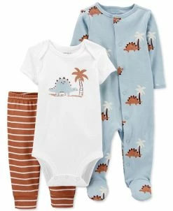 Carter's™ Baby Boys 3-Piece Dino Cotton Bodysuit, Pants & Coverall Set