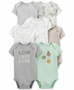 Carter's™ Baby Boys Or Baby Girls Short Sleeved Bodysuits, Pack Of 7