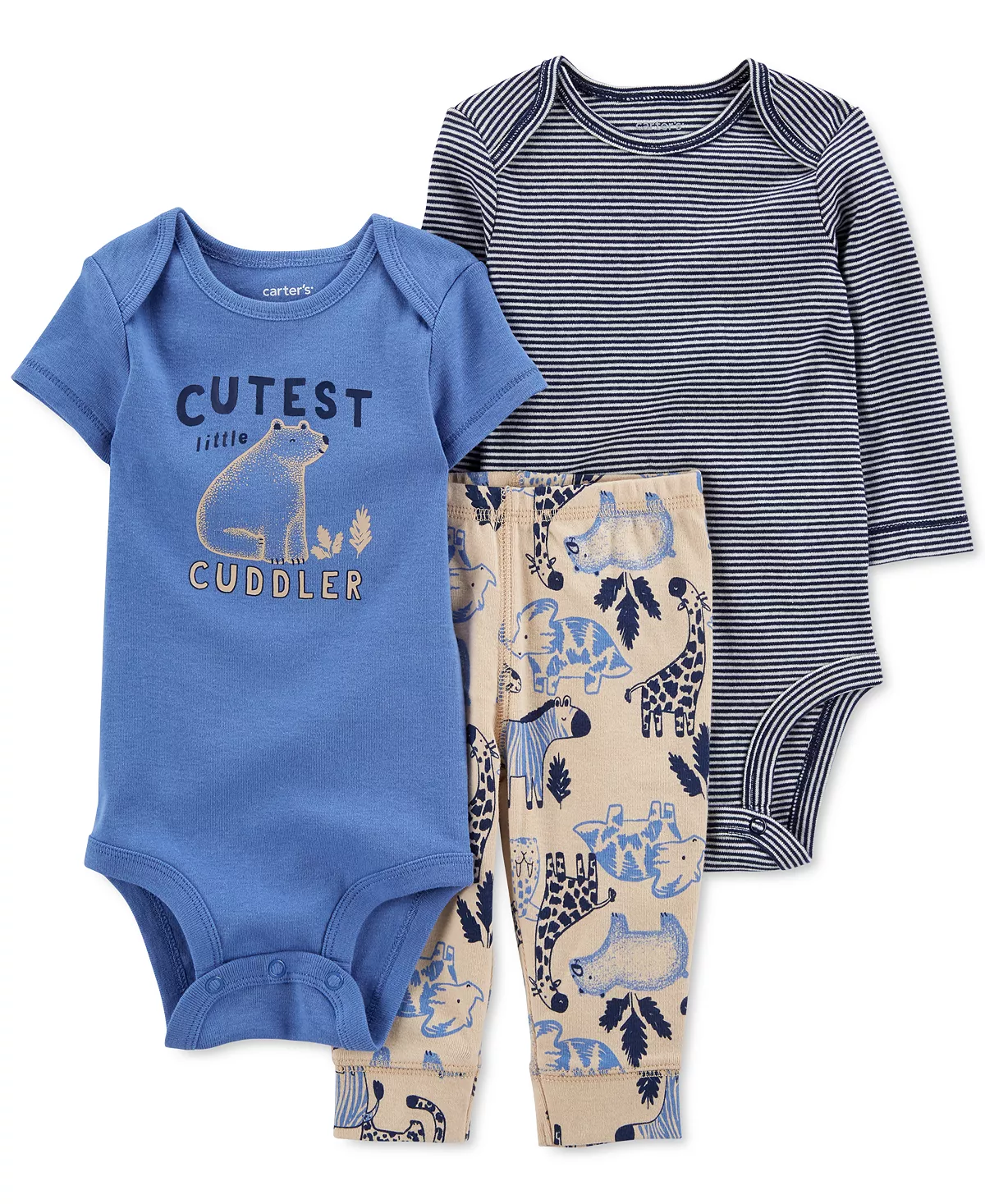 Carter's™ Baby Boys Cutest Cuddler Bodysuits And Pants, 3 Piece Set