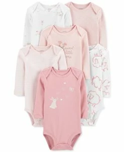 Carter's™ Baby Girls Assorted Long Sleeved Original Bodysuits, Pack Of 6