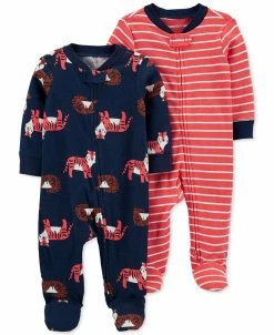 Carter's™ Baby Boys Sleep And Plays Zip Up Footed Coveralls, Pack Of 2
