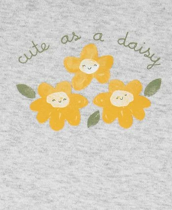 Carter's™ Baby Girls Printed Short Sleeved Cotton Bodysuits, Pack Of 5 - Image 3