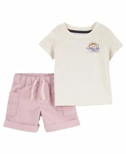 Carter's™ Baby Boys Graphic Crew Neck T Shirt And Shorts, 2 Piece Set