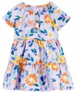 Carter's™ Baby Girls Tiered Floral Dress With Diaper Cover Set, 2 Piece