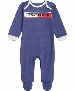 Tommy Hilfiger Baby Boys One Piece Signature Flag Footed Coverall