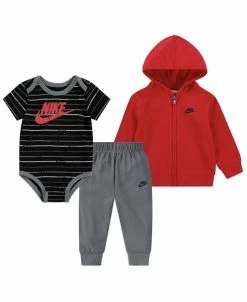 Nike Baby Boys Just Do It Striped Bodysuit, Jacket And Pants, 3 Piece Set