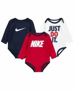 Nike Baby Boys Just Do It Swoosh Long Sleeve Bodysuits, Pack Of 3