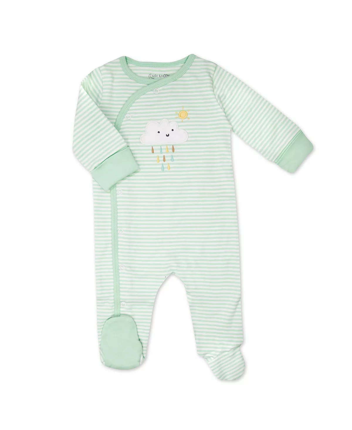Mac & Moon Baby Boys Cotton Sleep And Play Long Sleeve Footed One Piece - Image 2