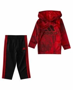 ADIDAS Baby Boys Allover Print Hooded T-shirt And Pants, 2 Piece Set