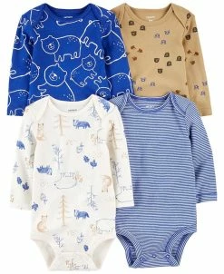Carter's™ Baby Boy Long Sleeve Printed Bodysuits, Pack Of 4