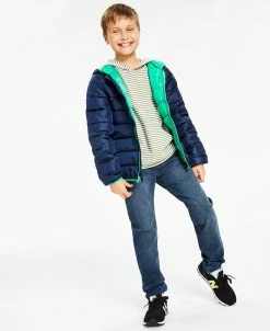 Epic Threads Big Boys Hooded Long-Sleeve Shirt, Denim Jeans & Packable Coat Separates, Created For Macy's