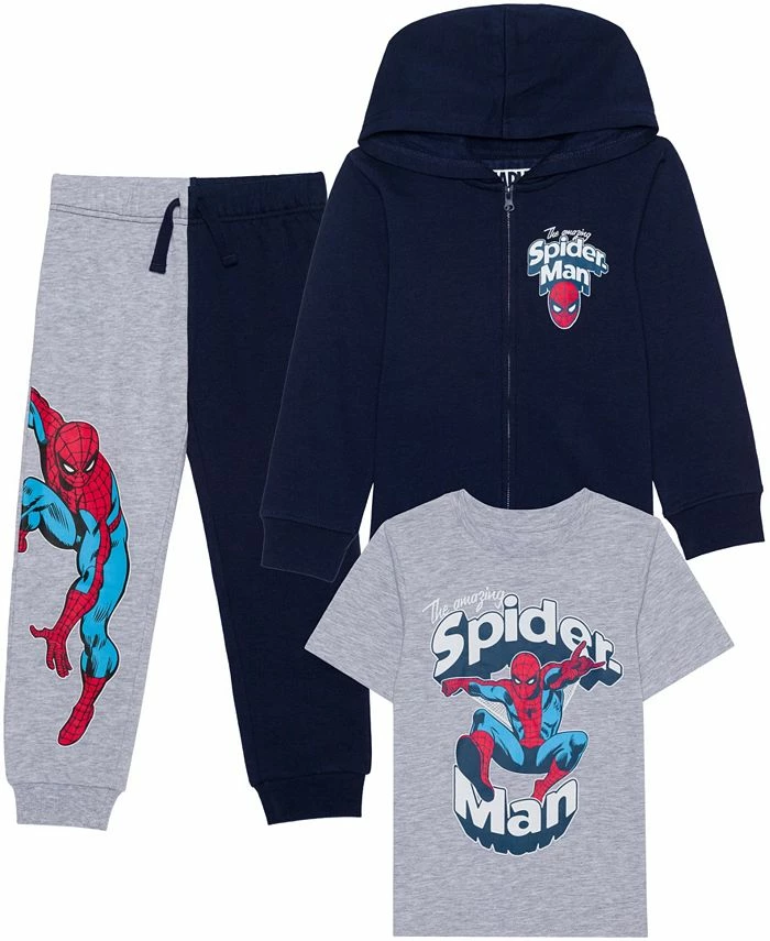 Marvel Hybrid Little Boys Spiderman Fleece 3 Piece Set