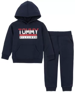 Tommy Hilfiger Baby Boys Fleece Signature Hoodie And Joggers Set, 2 Piece