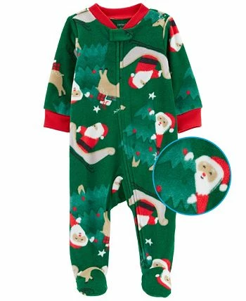 Carter's™ Baby Boys Santa Fleece Zip-Up Sleep And Play - Image 2
