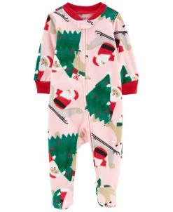 Carter's™ Baby Girls Santa Fleece Zip-Up Sleep And Play