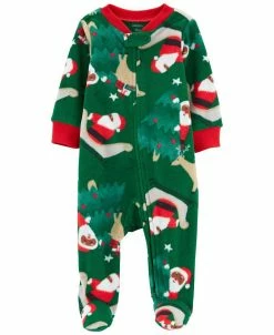 Carter's™ Baby Boys Christmas Zip-Up Fleece Sleep And Play