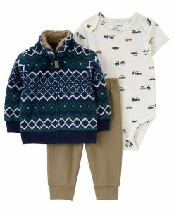 Carter's™ Baby Boys Fair Isle Little Cardigan, Bodysuit And Pants, 3 Piece Set