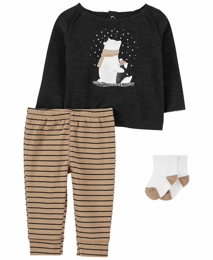 Carter's™ Baby Boys Or Baby Girls T Shirt, Pants And Socks, 3 Piece Set