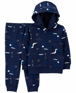 Carter's™ Baby Boys Construction Fleece Hoodie And Pants, 2 Piece Set