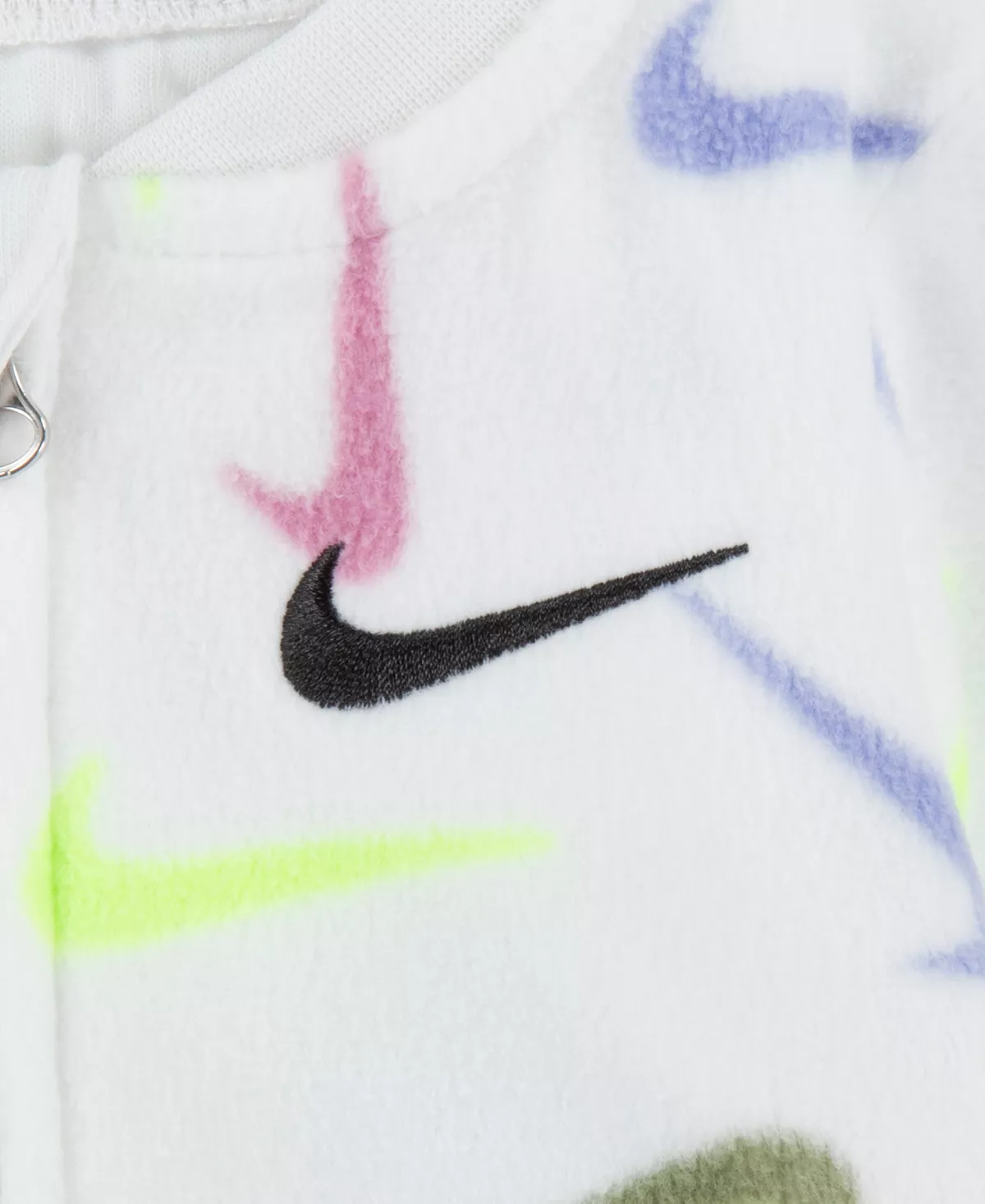 Nike Baby Girls All Over Swoosh Print Cozy Footed Coverall - Image 3
