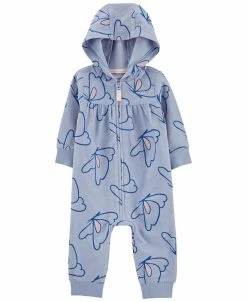 Carter's™ Baby Girls Butterfly Zip Up Hooded Jumpsuit, 1 Piece Set