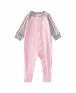 ADIDAS Baby Girls Long Sleeve Zipper Raglan Footies