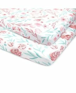 Bublo Baby Pack And Play Fitted Sheet, Portable Pack N Plays Mini Crib Sheets, 2 Pack Play Sheets, 100% Jersey Cotton Playard Sheets