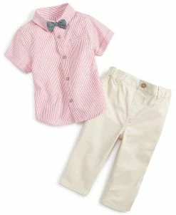 First Impressions Baby Boys Seersucker Shirt And Pants, 2 Piece Set, Created For Macy's