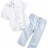First Impressions Baby Boys Seersucker Pants And Shirt, 2 Piece Set, Created For Macy's