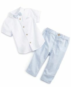First Impressions Baby Boys Seersucker Pants And Shirt, 2 Piece Set, Created For Macy's