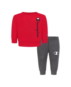 Champion Baby Boys Signature Fleece Crew T-shirt And Pants, 2 Piece Set
