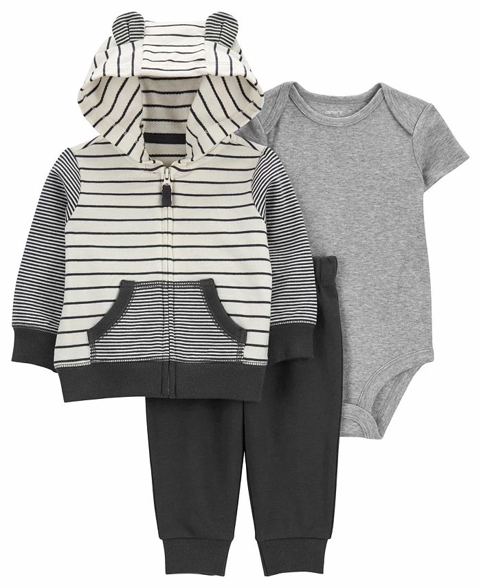 Carter's™ Baby Boys Hooded Bear Jacket, Bodysuit And Pants, 3 Piece Set